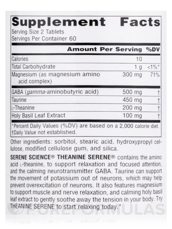 Serene Science® Theanine Serene™ - 120 Tablets - Alternate View 4
