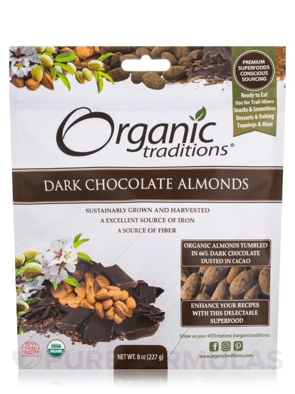 Dark Chocolate Almonds - 8 oz (227 Grams)