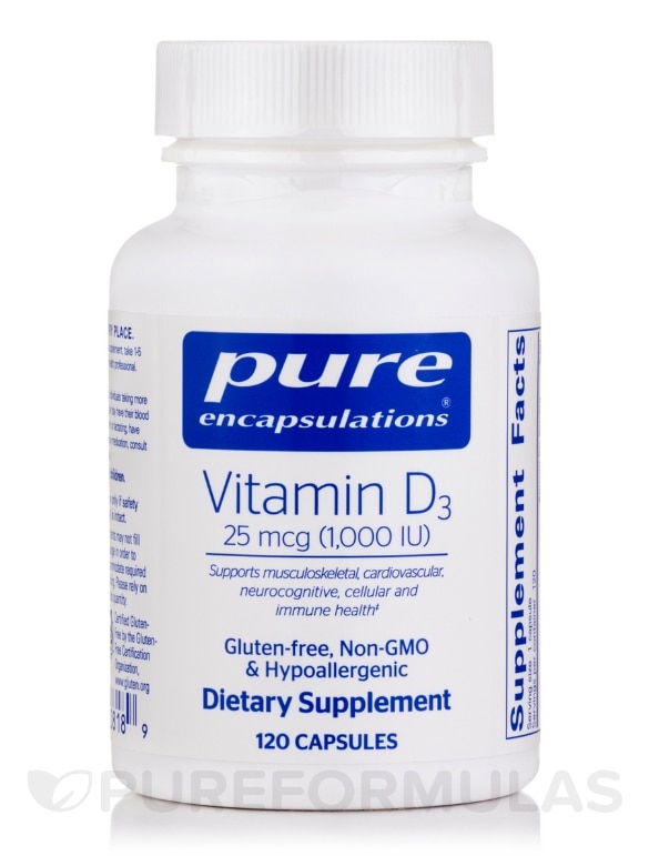 Vitamin D3 1,000 IU - 120 Capsules
