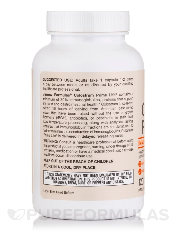 Colostrum Prime Life 500 mg - 120 Capsules - Alternate View 2