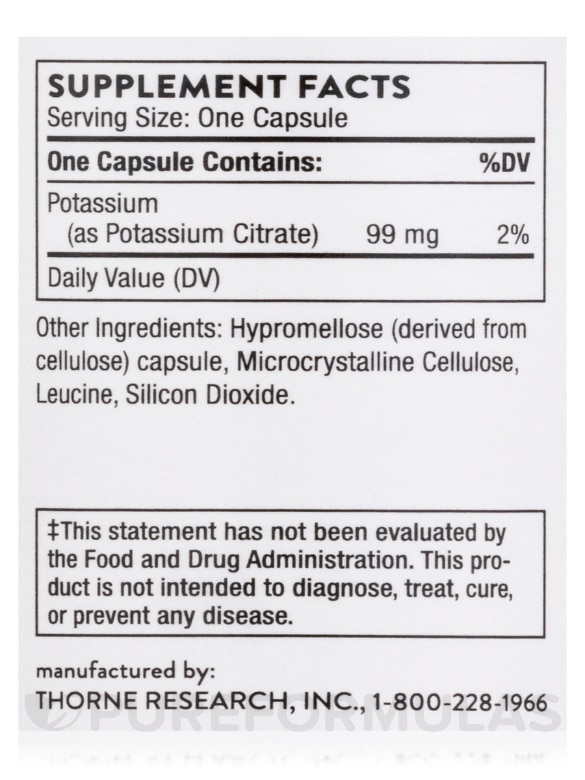 Potassium Citrate - 90 Capsules - Alternate View 4