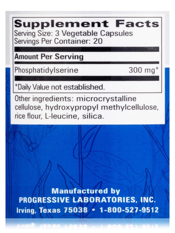 Phosphatidyl Serine - 60 Vegetable Capsules - Alternate View 3