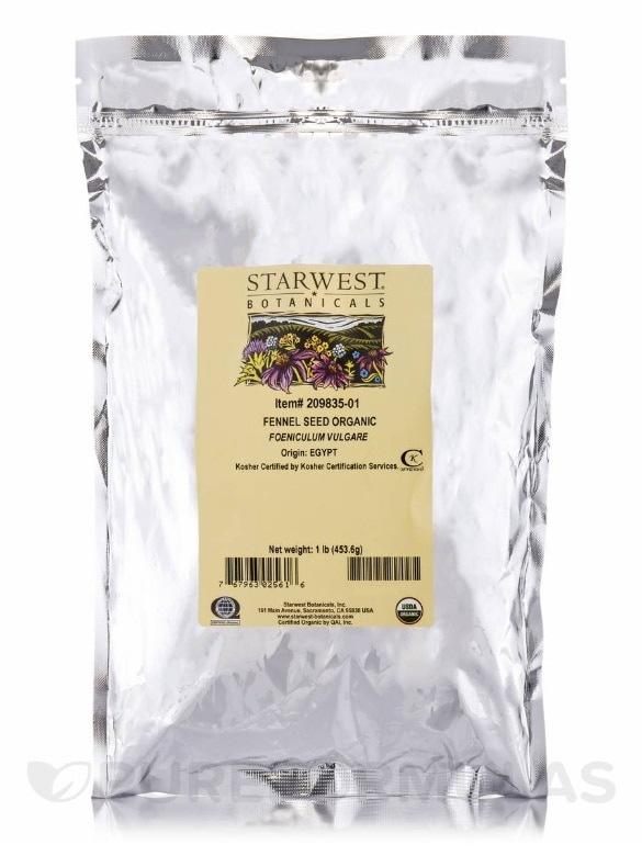 Organic Fennel Seed - 1 lb (453.6 Grams)