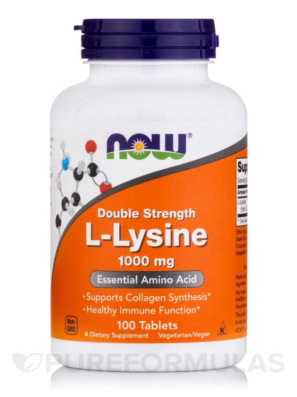 L-Lysine 1000 mg (Double Strength) - 100 Tablets