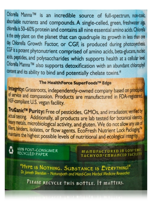 Chlorella Manna™ Powder - 3.53 oz (100 Grams) - Alternate View 4