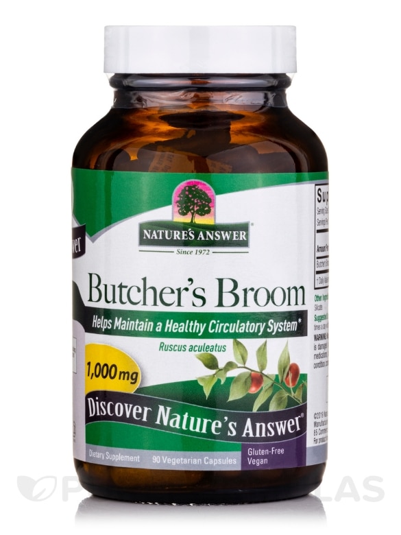 Butcher's Broom Root 1000 mg - 90 Vegetarian Capsules - Alternate View 2
