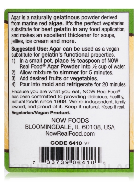 NOW Real Food® - Agar Powder - 2 oz (57 Grams) - Alternate View 4