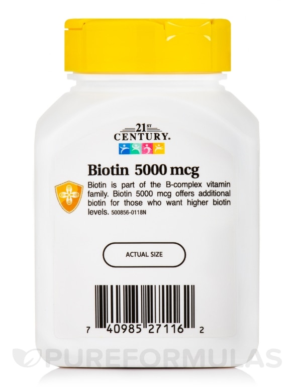 Biotin 5000 mcg - 110 Capsules - Alternate View 2