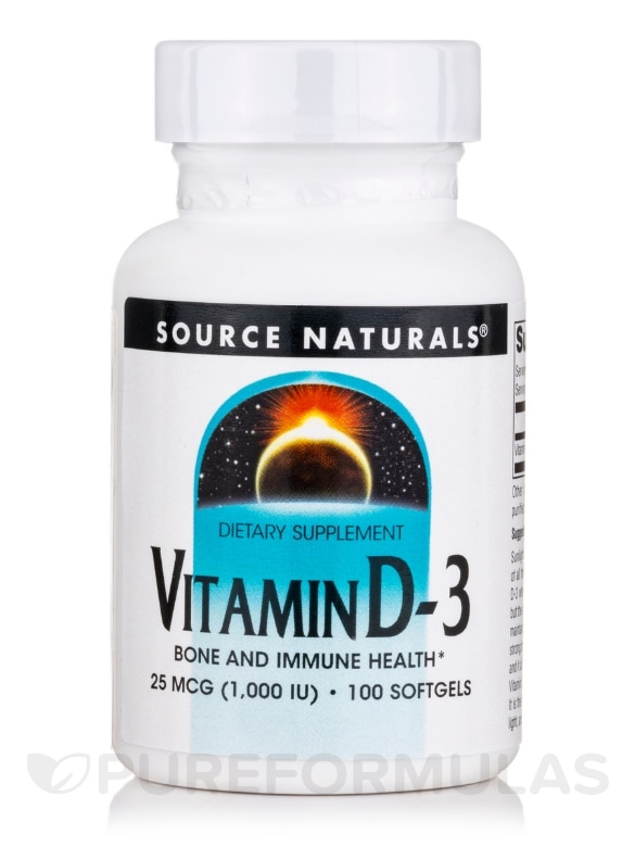 Vitamin D-3 1000 IU - 100 Softgels