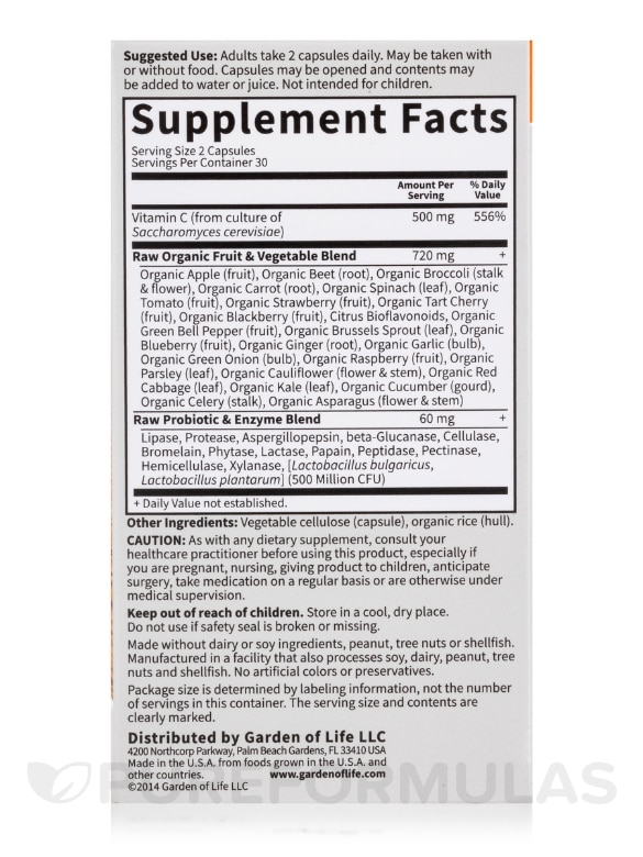 Vitamin Code® - Raw Vitamin C - 60 Vegan Capsules - Alternate View 4