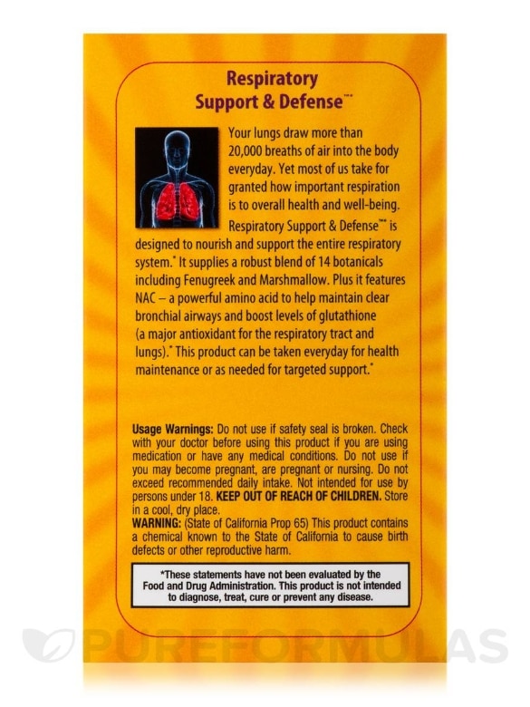 Respiratory Support & Defense™ - 60 Tablets - Alternate View 3