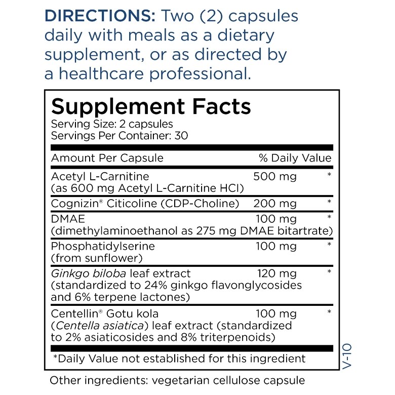 Brain Cell Support with Cognizin - 60 Capsules - Alternate View 2