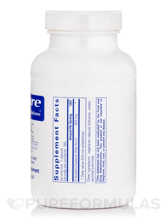 NAC (N-Acetyl-l-Cysteine) 600 mg - 180 Capsules - Alternate View 1