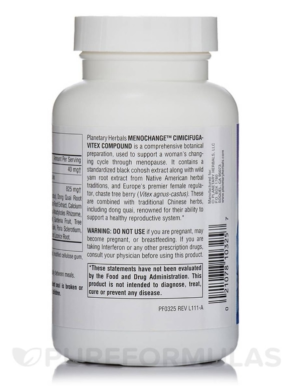 MenoChange Cimifuga-Vitex Compound 865 mg - 100 Tablets - Alternate View 2