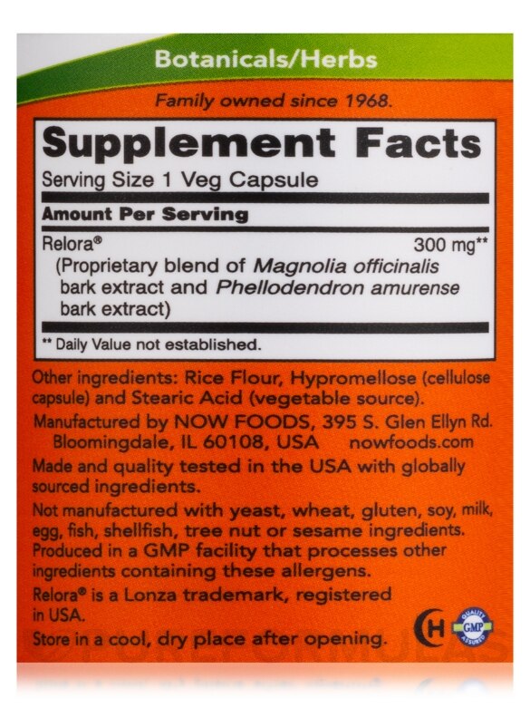 Relora™ 300 mg - 60 Veg Capsules - Alternate View 3