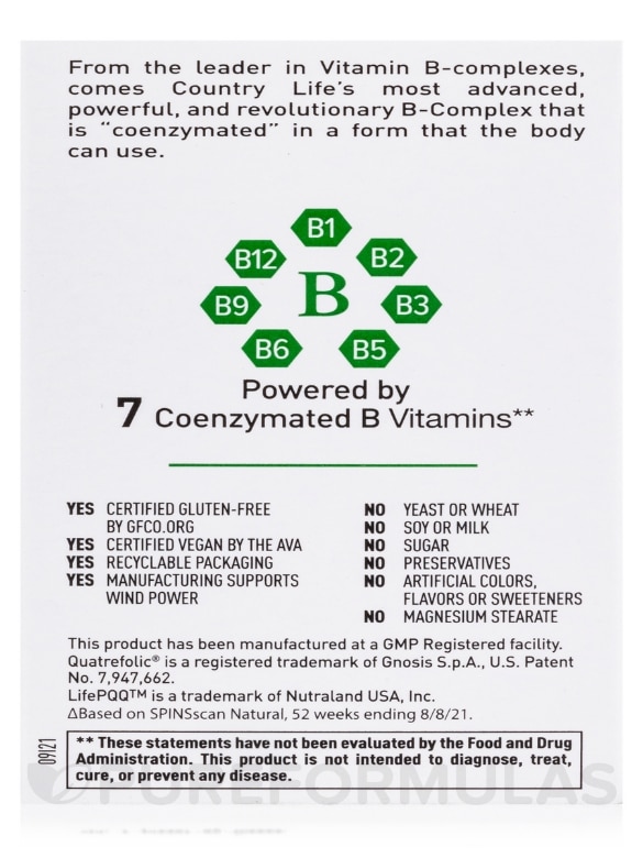 Coenzyme B-Complex Advanced - 60 Vegetarian Capsules - Alternate View 8