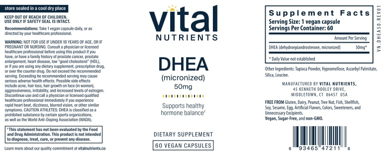 DHEA (Micronized) 50 mg - 60 Capsules - Alternate View 4