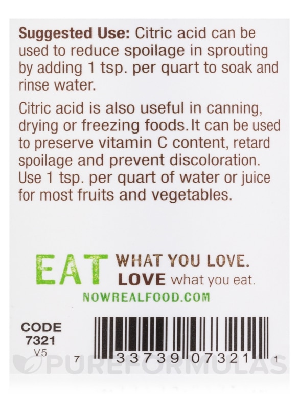 NOW Real Food® - Citric Acid - 1 lb (454 Grams) - Alternate View 4