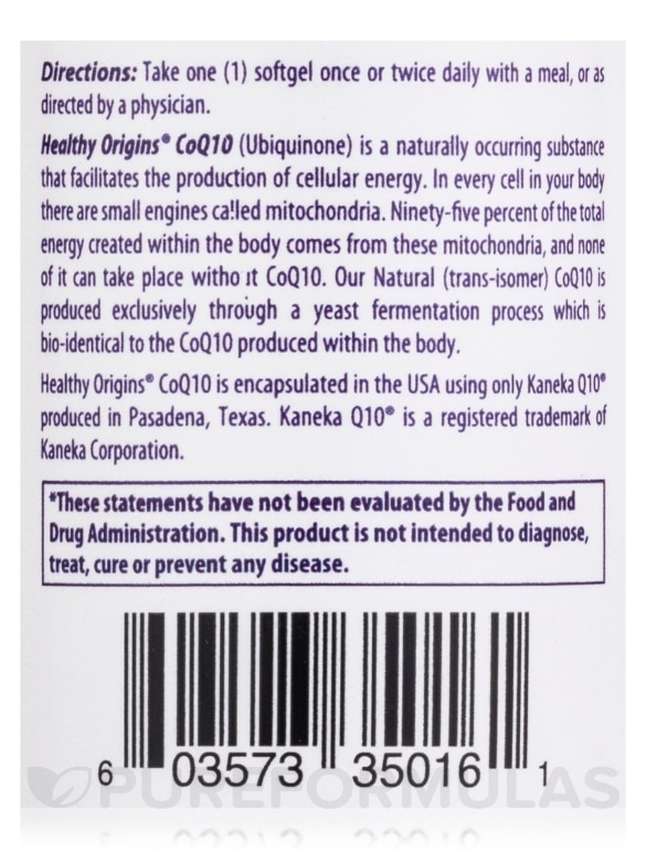CoQ10 100 mg (Kaneka Q10™) - 60 Softgels - Alternate View 4