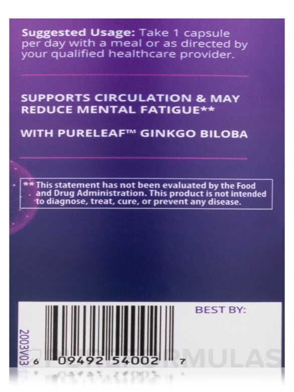 Ginkgo B 60 mg - 120 Vegan Capsules - Alternate View 5