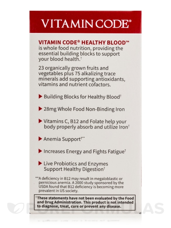 Vitamin Code® - Healthy Blood - 60 Vegan Capsules - Alternate View 6