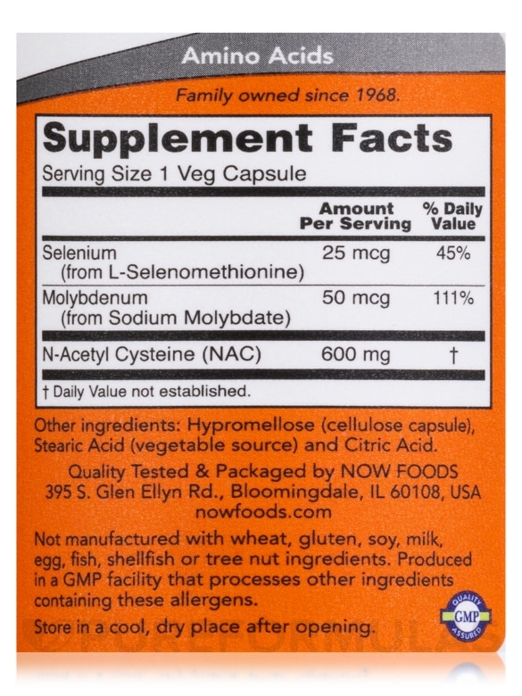 NAC 600 mg - 100 Vegetarian Capsules - Alternate View 3