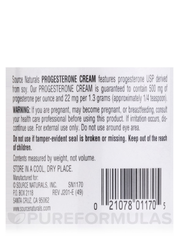 Progesterone Cream - 4 oz (113.4 Grams) (Jar) - Alternate View 3