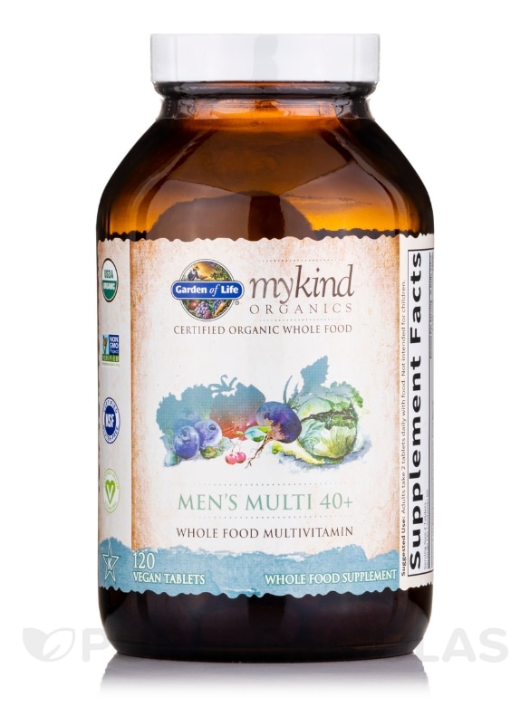 mykind Organics Men's Multi 40+ - 120 Vegan Tablets - Alternate View 2