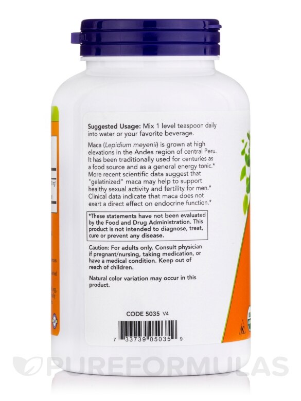 Maca Organic Pure Powder - 7 oz (198 Grams) - Alternate View 2
