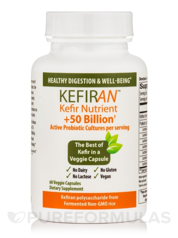 Kefiran™ Kefir Nutrient +50 Billion Active Probiotic Cultures per Serving - 60 Veggie Capsules - Alternate View 6