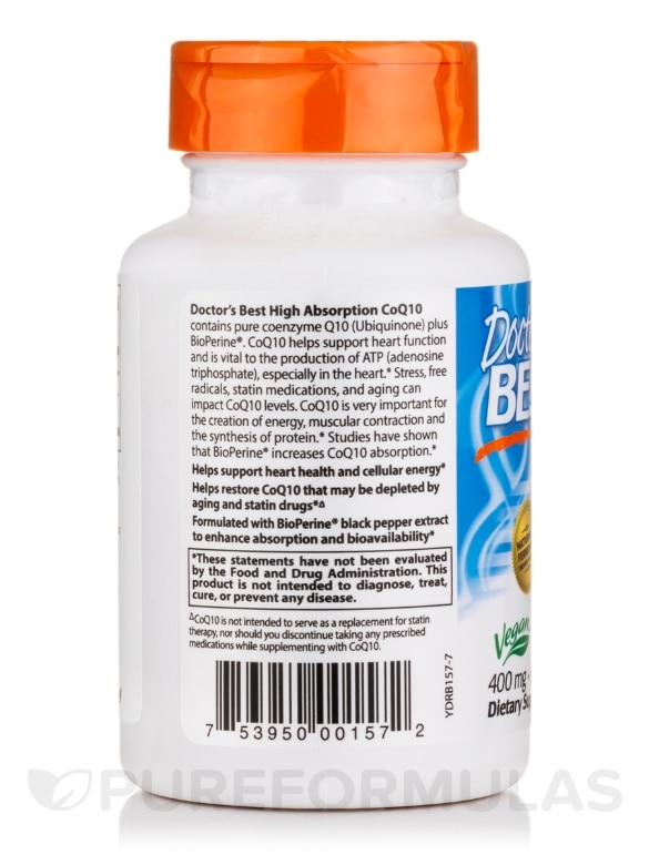 High Absorption CoQ10 with BioPerine® 400 mg - 60 Veggie Capsules - Alternate View 2