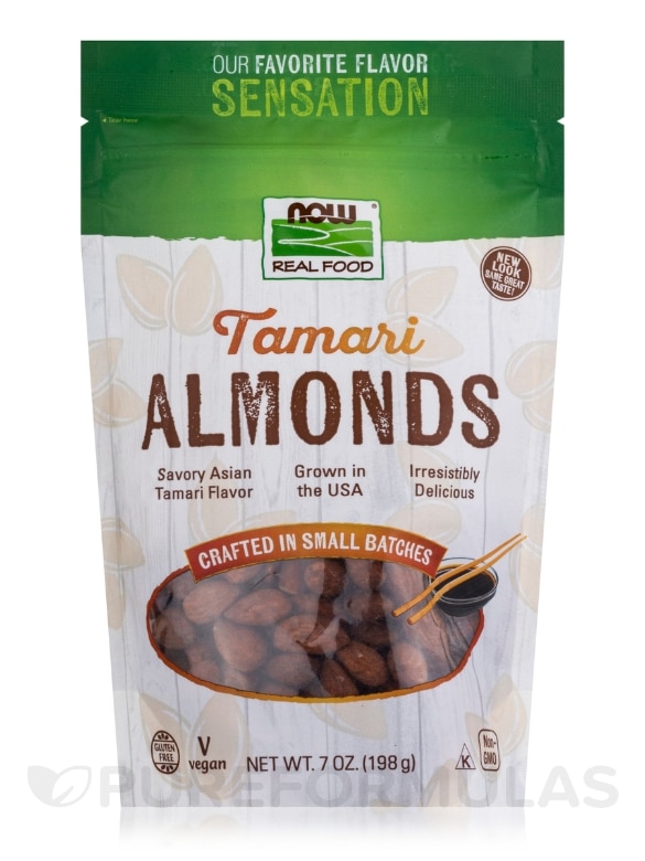 NOW Real Food® - Tamari Almonds - 7 oz (198 Grams)