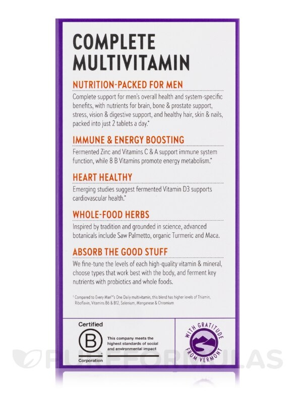 Men's Advanced Multivitamin (formerly Every Man Multivitamin) - 120 Vegetarian Tablets - Alternate View 6