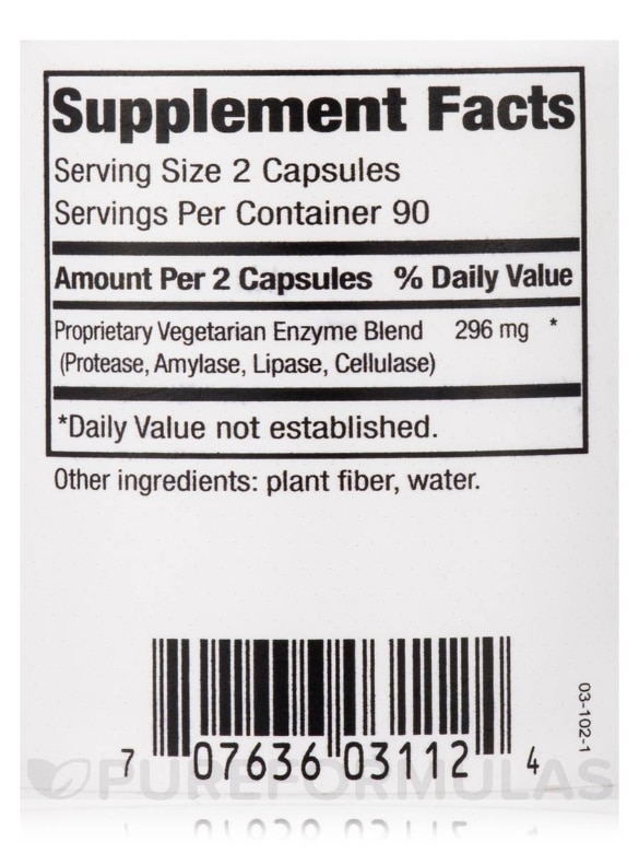 Protein Digest (Formula 1) - 180 Vegetarian Capsules - Alternate View 3