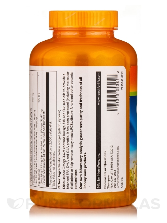 Omega 3-6-9 1200 mg - 120 Softgels - Alternate View 3