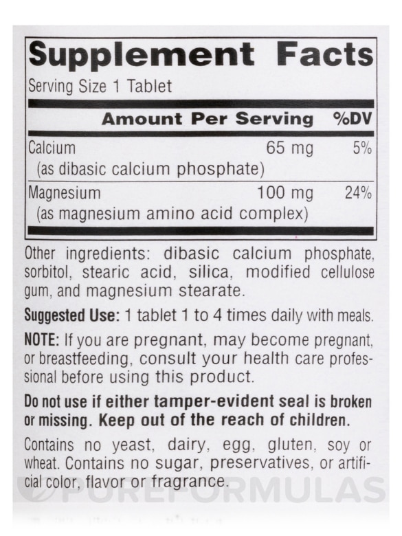 Magnesium Chelate 100 mg - 100 Tablets - Alternate View 4