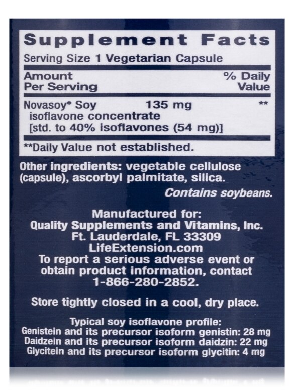 Soy Isoflavones - 30 Vegetarian Capsules - Alternate View 3