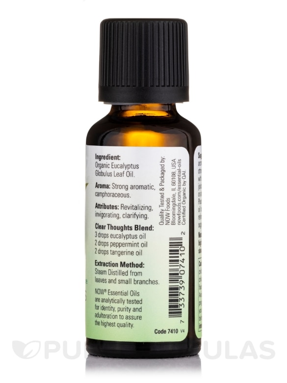 NOW® Organic Essential Oils - Eucalyptus Oil - 1 fl. oz (30 ml) - Alternate View 1
