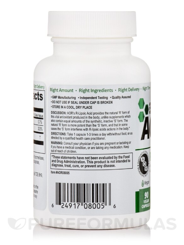 R-Lipoic Acid 150 mg - 90 Vegan Capsules - Alternate View 2