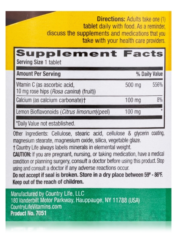Buffered Vitamin C 500 mg - 100 Tablets - Alternate View 3