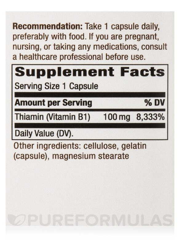 Vitamin B1 - 100 Capsules - Alternate View 4