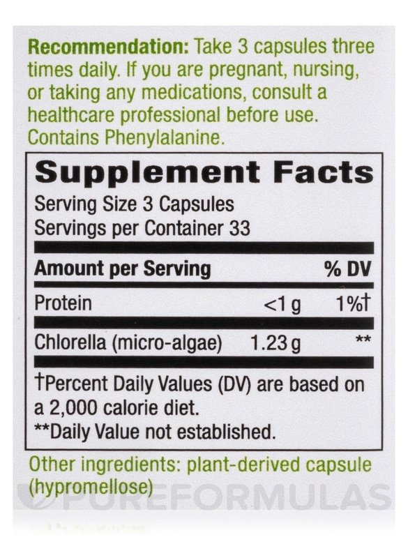 Chlorella Micro Algae 410 mg - 100 Capsules - Alternate View 4