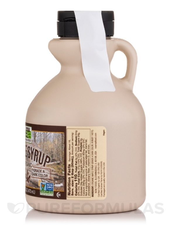 NOW Real Food® - Organic Maple Syrup, Grade A Dark Color - 16 fl. oz (473 ml) - Alternate View 1