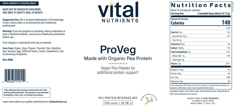 ProVeg Pea Protein, Natural Vanilla - 524 Grams - Alternate View 3