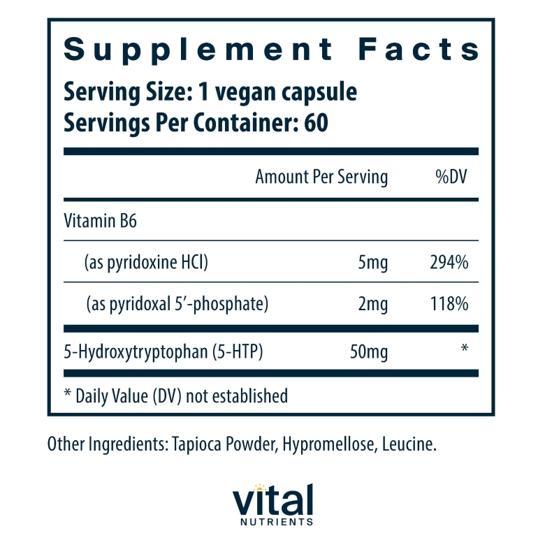 5HTP 50 mg - 60 Vegetarian Capsules - Alternate View 4