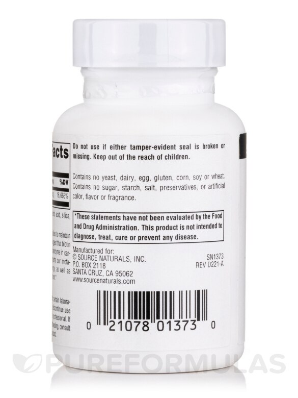 Biotin 5 mg - 120 Tablets - Alternate View 2