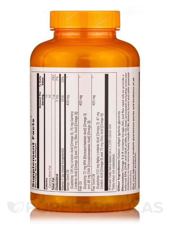 Omega 3-6-9 1200 mg - 120 Softgels - Alternate View 2