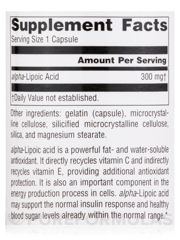 Alpha Lipoic Acid 300 mg - 120 Capsules - Alternate View 4