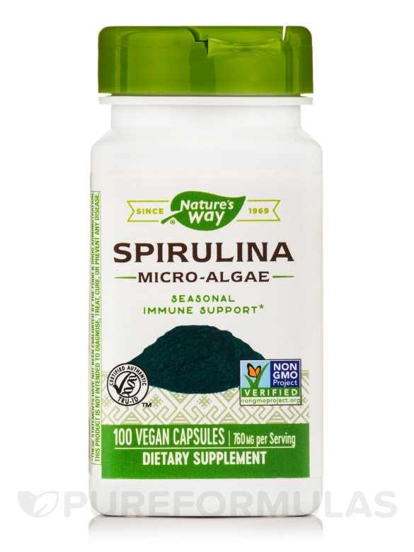 Spirulina Micro-Algae - 100 Vegan Capsules