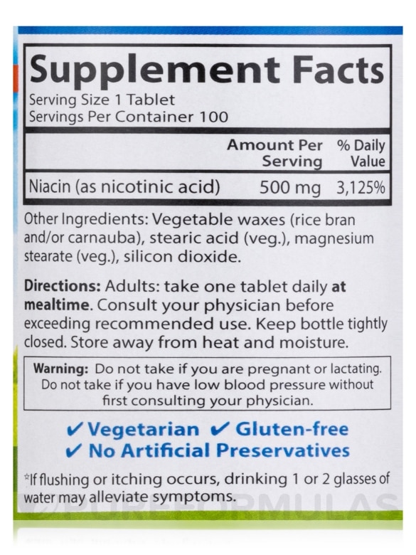 Niacin-Time® 500 mg - 100 Vegetarian Tablets - Alternate View 3